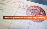 Вписать ребенка в паспорт родителей в МФЦ
